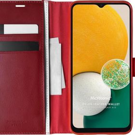 Microsonic Samsung Galaxy A04S Delux Leather Wallet Kırmızı Kılıf