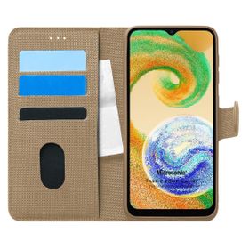 Microsonic Samsung Galaxy A04S Fabric Book Wallet Gold Kılıf