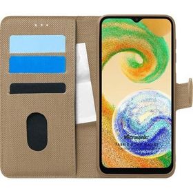 Microsonic Samsung Galaxy A04S Fabric Book Wallet Gold Kılıf