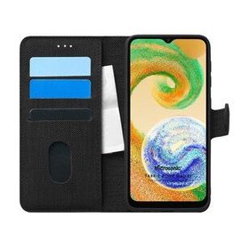 Microsonic Samsung Galaxy A04S Fabric Book Wallet Siyah Kılıf