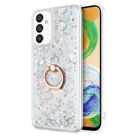Microsonic Samsung Galaxy A04S Glitter Liquid Holder Beyaz Kılıf