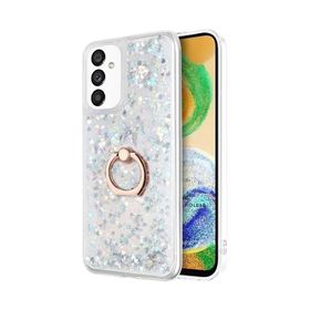 Microsonic Samsung Galaxy A04S Glitter Liquid Holder Beyaz Kılıf