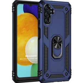 Microsonic Samsung Galaxy A04S Military Ring Holder Lacivert Kılıf