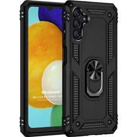 Microsonic Samsung Galaxy A04S Military Ring Holder Siyah Kılıf