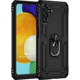 Microsonic Samsung Galaxy A04S Military Ring Holder Siyah Kılıf