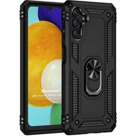 Microsonic Samsung Galaxy A04S Military Ring Holder Siyah Kılıf