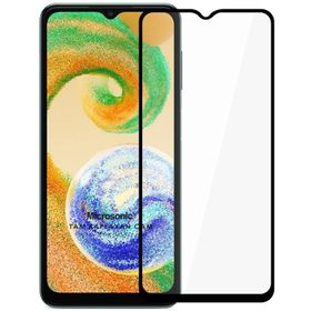 Microsonic Samsung Galaxy A04S Tam Kaplayan Temperli Siyah Cam Ekran Koruyucu