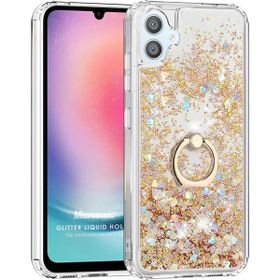 Microsonic Samsung Galaxy A05 Glitter Liquid Holder Gold Kılıf