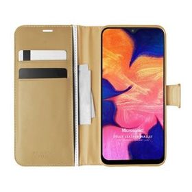 Microsonic Samsung Galaxy A10 Delux Leather Wallet Gold Kılıf