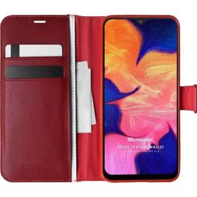 Microsonic Samsung Galaxy A10 Delux Leather Wallet Kırmızı Kılıf