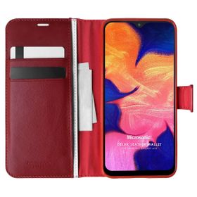 Microsonic Samsung Galaxy A10 Delux Leather Wallet Kırmızı Kılıf