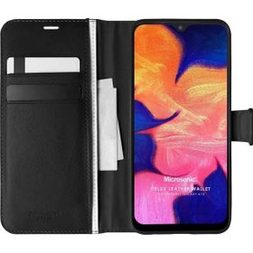 Microsonic Samsung Galaxy A10 Delux Leather Wallet Siyah Kılıf