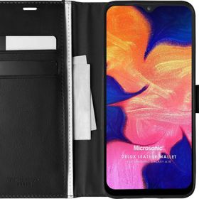Microsonic Samsung Galaxy A10 Delux Leather Wallet Siyah Kılıf