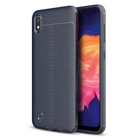 Microsonic Samsung Galaxy A10 Deri Dokulu Lacivert Silikon Kılıf
