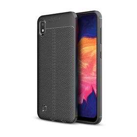 Microsonic Samsung Galaxy A10 Deri Dokulu Siyah Silikon Kılıf