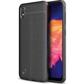 Microsonic Samsung Galaxy A10 Deri Dokulu Siyah Silikon Kılıf