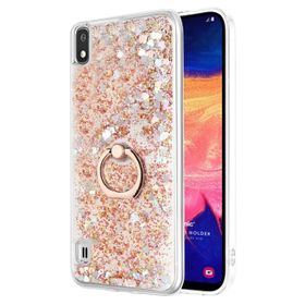 Microsonic Samsung Galaxy A10 Glitter Liquid Holder Gold Kılıf