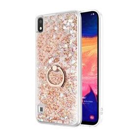 Microsonic Samsung Galaxy A10 Glitter Liquid Holder Gold Kılıf