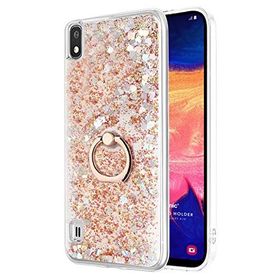 Microsonic Samsung Galaxy A10 Glitter Liquid Holder Gold Kılıf
