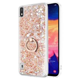 Microsonic Samsung Galaxy A10 Glitter Liquid Holder Gold Kılıf