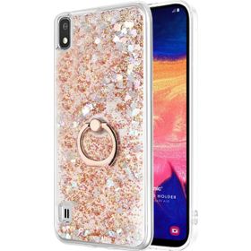 Microsonic Samsung Galaxy A10 Glitter Liquid Holder Gold Kılıf