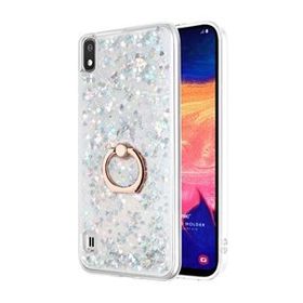 Microsonic Samsung Galaxy A10 Glitter Liquid Holder Gümüş Kılıf