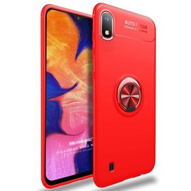 Microsonic Samsung Galaxy A10 Kickstand Ring Holder Kırmızı Kılıf