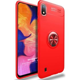 Microsonic Samsung Galaxy A10 Kickstand Ring Holder Kırmızı Kılıf