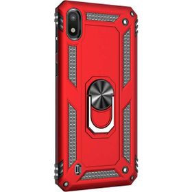 Microsonic Samsung Galaxy A10 Military Ring Holder Kırmızı Kılıf