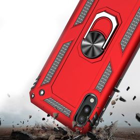 Microsonic Samsung Galaxy A10 Military Ring Holder Kırmızı Kılıf