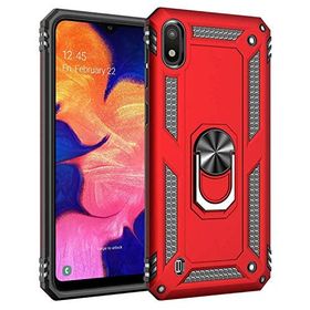 Microsonic Samsung Galaxy A10 Military Ring Holder Kırmızı Kılıf
