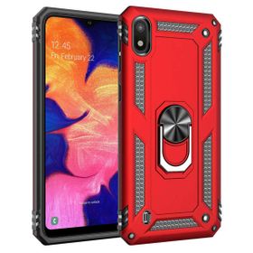 Microsonic Samsung Galaxy A10 Military Ring Holder Kırmızı Kılıf