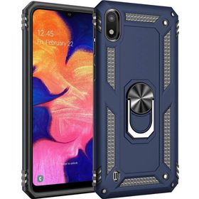 Microsonic Samsung Galaxy A10 Military Ring Holder Lacivert Kılıf