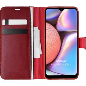 Microsonic Samsung Galaxy A10S Delux Leather Wallet Kırmızı Kılıf