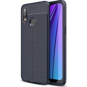 Microsonic Samsung Galaxy A10s Deri Dokulu Lacivert Telefon Kılıf