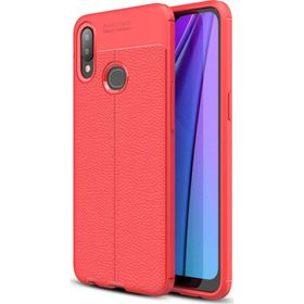 Microsonic Samsung Galaxy A10S Deri Dokulu Silikon Kırmızı Kılıf
