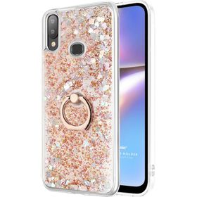 Microsonic Samsung Galaxy A10S Glitter Liquid Holder Gold Kılıf