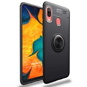 Microsonic Samsung Galaxy A10S Kickstand Ring Holder Lacivert Kılıf