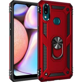 Microsonic Samsung Galaxy A10S Military Ring Holder Kırmızı Kılıf