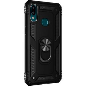 Microsonic Samsung Galaxy A10S Military Ring Holder Siyah Kılıf