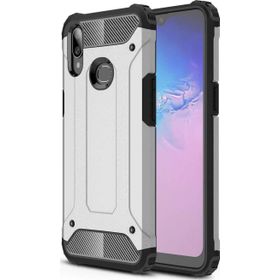 Microsonic Samsung Galaxy A10S Rugged Armor Gümüş Kılıf