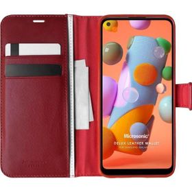 Microsonic Samsung Galaxy A11 Delux Leather Wallet Kırmızı Kılıf