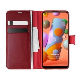 Microsonic Samsung Galaxy A11 Delux Leather Wallet Kırmızı Kılıf