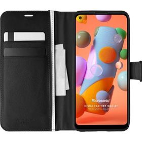 Microsonic Samsung Galaxy A11 Delux Leather Wallet Siyah Kılıf