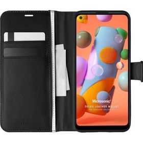 Microsonic Samsung Galaxy A11 Delux Leather Wallet Siyah Kılıf