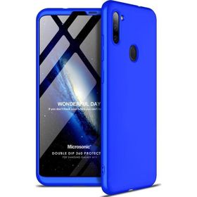 Microsonic Samsung Galaxy A11 Double Dip 360 Protective Mavi Kılıf