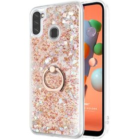 Microsonic Samsung Galaxy A11 Glitter Liquid Holder Gold Kılıf