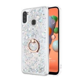 Microsonic Samsung Galaxy A11 Glitter Liquid Holder Gümüş Kılıf