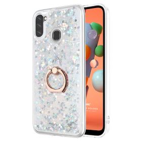 Microsonic Samsung Galaxy A11 Glitter Liquid Holder Gümüş Kılıf