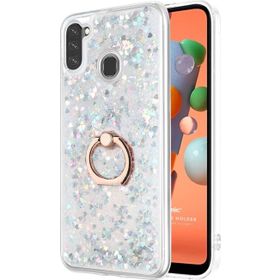 Microsonic Samsung Galaxy A11 Glitter Liquid Holder Gümüş Kılıf